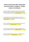 Contract Law Final Exam 2026 &vert; All Questions and Correct Answers &vert; Graded A&plus; &vert; Verified Answers &vert; Just Released