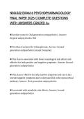 NSG552 EXAM 6 PSYCHOPHARMACOLOGY FINAL PAPER 2026 COMPLETE QUESTIONS WITH ANSWERS GRADED A&plus;