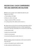 NSG3100 EXAM 1 GALEN COMPREHENSIVE TEST 2026 QUESTIONS AND SOLUTIONS