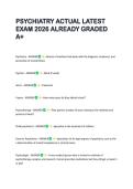 PSYCHIATRY ACTUAL LATEST  EXAM 2026 ALREADY GRADED  A&plus; 