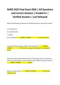 NURS 5432 Final Exam 2026 &vert; All Questions and Correct Answers &vert; Graded A&plus; &vert; Verified Answers &vert; Just Released