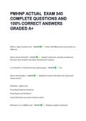 PMHNP ACTUAL  EXAM 340  COMPLETE QUESTIONS AND  100&percnt; CORRECT ANSWERS  GRADED A&plus; 
