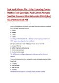 New York Master Electrician Licensing Exam &ndash; Practice Test Questions And Correct Answers &lpar;Verified Answers&rpar; Plus Rationales 2026 Q&A &vert; Instant Download Pdf
