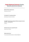 Virginia Registered Technician Practice Questions&comma; Virginia Certification&comma; Questions and Correct Answers