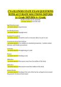 CNA ILLINOIS STATE EXAM QUESTIONS  WITH ACCURATE SOLUTIONS 20252026  A&plus; Grade 20252026 A&plus; Grade&period; 