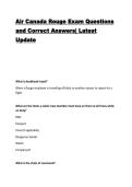 Air Canada Rouge Exam Questions and Correct Answers&vert; Latest Update