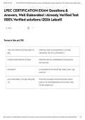 LPEC CERTIFICATION EXAM Questions & Answers&comma; Well Elaborated &vert; Already Verified Test &vert;100&percnt; Verified solutions &vert;2026 Latest&excl;&excl;