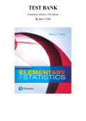 Test Bank for Elementary Statistics 13th Edition by Mario Triola&comma; Chapter 1-14 &vert; All Chapters