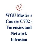 WGU Master's Course C702 - Forensics and Network  Intrusion With Complete Solution