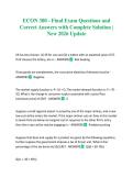 ECON 300 - Final Exam Questions and Correct Answers with Complete Solution &vert; New 2026 Update