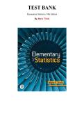 Test Bank for Elementary Statistics&comma; 14th edition by Mario F&period; Triola&comma; Chapter 1-15 &vert; All Chapters