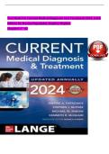 Test Bank for Current Medical Diagnosis & Treatment 2024&comma; 63rd Edition by Papadakis&comma; McPhee & Rabow &vert; Complete Chapters 1-42 &vert; Verified Questions & Answers  &vert; USMLE & Internal Medicine Board Prep 
