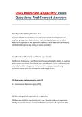 Iowa Pesticide Applicator Exam Questions and Answers