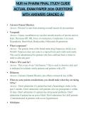 NUR 114 PHARM FINAL STUDY GUIDE ACTUAL EXAM PAPER 2026 QUESTIONS WITH ANSWERS GRADED A&plus;