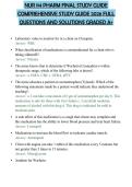 NUR 114 PHARM FINAL STUDY GUIDE COMPREHENSIVE STUDY GUIDE 2026 FULL QUESTIONS AND SOLUTIONS GRADED A&plus;