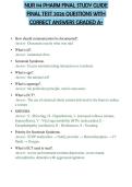 NUR 114 PHARM FINAL STUDY GUIDE FINAL TEST 2026 QUESTIONS WITH CORRECT ANSWERS GRADED A&plus;