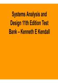 Systems Analysis and Design 11th Edition &ndash; Test Bank by Kenneth E&period; Kendall &lpar;2026 Update&rpar;