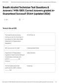 Breath Alcohol Technician Test Questions & Answers &vert; With 100&percnt; Correct Answers graded A&plus; Guaranteed Success&excl;&excl; EXAM &lpar;updated 2026&rpar;