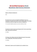 AZ Certified Caregiver Exam &ndash; Questions and Correct Answers