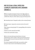 NUR 210 EXAM 4 FINAL PAPER 2026 COMPLETE QUESTIONS WITH ANSWERS GRADED A&plus;