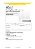OCR GCSE &lpar;9&ndash;1&rpar; Citizenship Studies   2025 &colon; Complete QP & MS Set