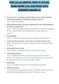 NUR 253-256 MENTAL HEALTH ACTUAL EXAM PAPER 2026 QUESTIONS WITH ANSWERS GRADED A&plus;