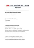 QME Exam &ndash; Questions and Correct Answers