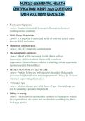 NUR 253-256 MENTAL HEALTH CERTIFICATION SCRIPT 2026 QUESTIONS WITH SOLUTIONS GRADED A&plus;
