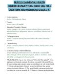 NUR 253-256 MENTAL HEALTH COMPREHENSIVE STUDY GUIDE 2026 FULL QUESTIONS AND SOLUTIONS GRADED A&plus;
