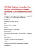 ANPH 1002 - Respiratory System Exam Prep Questions and Verified Answers Accurate Solutions Get it 100&percnt; Correct Already Graded A&plus; 