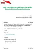 FIN 801 Quiz 2&vert;Questions and Answers Latest Updated 2026&sol;2027 &lpar;Graded A&plus;&rpar;- Toronto Metropolitan University