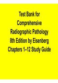 Test Bank for Comprehensive Radiographic Pathology 8th Edition by Eisenberg &ndash; Chapters 1&ndash;12 Study Guide &lpar;2026 Update&rpar;