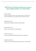 MKTG Exam 1 Questions and Correct Answers with Complete Solution &vert; New 2026 Update