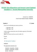 FIN 801 Quiz 6&vert;Questions and Answers Latest Updated 2026&sol;2027  &lpar;Graded A&plus;&rpar;- Toronto Metropolitan University