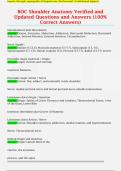 BOC Shoulder Anatomy Verified and  Updated Questions and Answers &lpar;100&percnt;  Correct Answers&rpar; 