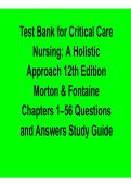  Test Bank for Critical Care Nursing&colon; A Holistic Approach 12th Edition &ndash; Morton & Fontaine Chapters 1 &lpar;2026 Update&rpar;