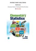 Instructor's Solutions Manual for Elementary Statistics&colon; Picturing the World&comma; 8th edition by Ron Larson&comma; Chapter 1-11 &vert; All Chapters