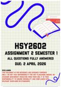 HSY2602 Assignment 2 Semester 1 Memo &vert; Due 2 April 2026