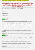 Chapter 16 - Cardiovascular System Verified  and Updated Questions and Answers &lpar;100&percnt;  Correct Answers&rpar; 