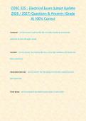 COSC 325 - Electrical Exam &lpar;Latest Update 2026 2027&rpar; Questions & Answers -Grade A- 100- Correct&period;