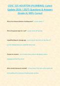 COSC 325 HOUSTON &lpar;PLUMBING&rpar; &lpar;Latest Update 2026 &sol; 2027&rpar; Questions & Answers &lbrace;Grade A&rcub; 100&percnt; Correct