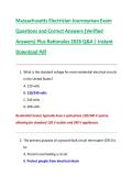 Massachusetts Electrician Journeyman Exam  Questions and Correct Answers &lpar;Verified  Answers&rpar; Plus Rationales 2026 Q&A &vert; Instant  Download Pdf 