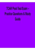 TCAR Post-Test Exam &ndash; Practice Questions & Study Guide &lpar;2026 Update&rpar;