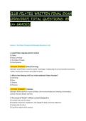CLUB PILATES WRITTEN FINAL EXAM &lpar;2026&sol;2027&rpar; TOTAL QUESTIONS&colon; 85 &lpar;A&plus; GRADED&rpar;