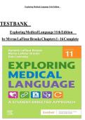 TEST BANK FOR EXPLORING MEDICAL LANGUAGE 11TH EDITION BY MYRNA LAFLEUR BROOKS&period;PDF &lpar;2026&rpar; &ndash; COMPLETE CHAPTERS &sol; CONTENT 