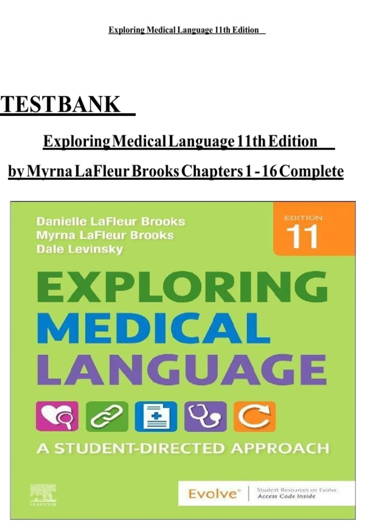 TEST BANK FOR EXPLORING MEDICAL LANGUAGE 11TH EDITION BY MYRNA LAFLEUR ...