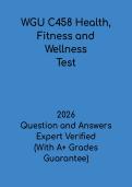 WGU C458 Health&comma; Fitness&comma; and Wellness Study Guide 2026