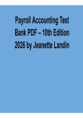 Payroll Accounting Test Bank 10th Edition &ndash; Jeanette Landin PDF &lpar;2026 Update&rpar;