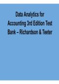Test Bank for Data Analytics for Accounting 3rd Edition &ndash; Richardson & Teeter &lpar;2026 Update&rpar;