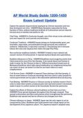 AP World Study Guide 1200-1450 Exam Latest Update